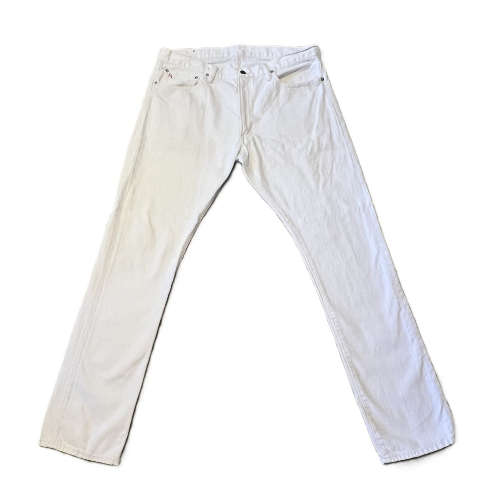 Polo Ralph Lauren Varick Slim Straight Jeans Hudson White Men's 36x34 Preppy